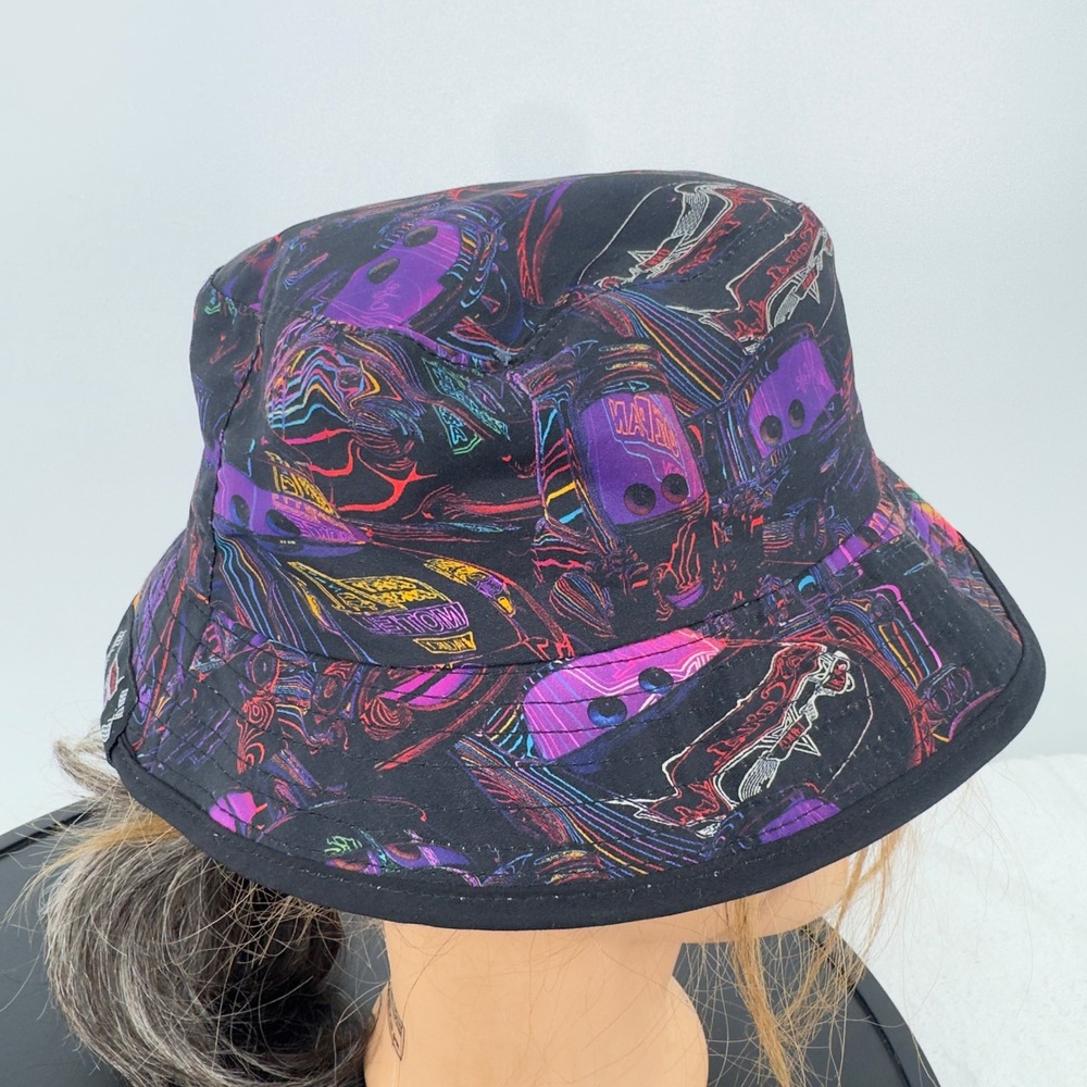 Disney Pixar Cars Land Lightning McQueen Neon Psychedelic Bucket Hat Kids Black
